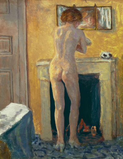 Desnudo de espaldas frente a la chimenea de Pierre Bonnard